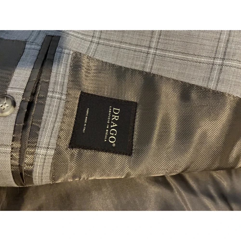 Brooks Brothers sport coat 1818 collections gry & tan/brown plaid Italy 50L Wool
